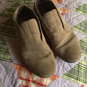 Franco Sarto suede slip ons